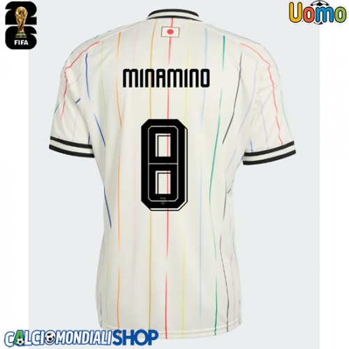 Maglie da calcio Giappone Takumi Minamino #8 Seconda Maglia Mondiali 2026  Manica Corta